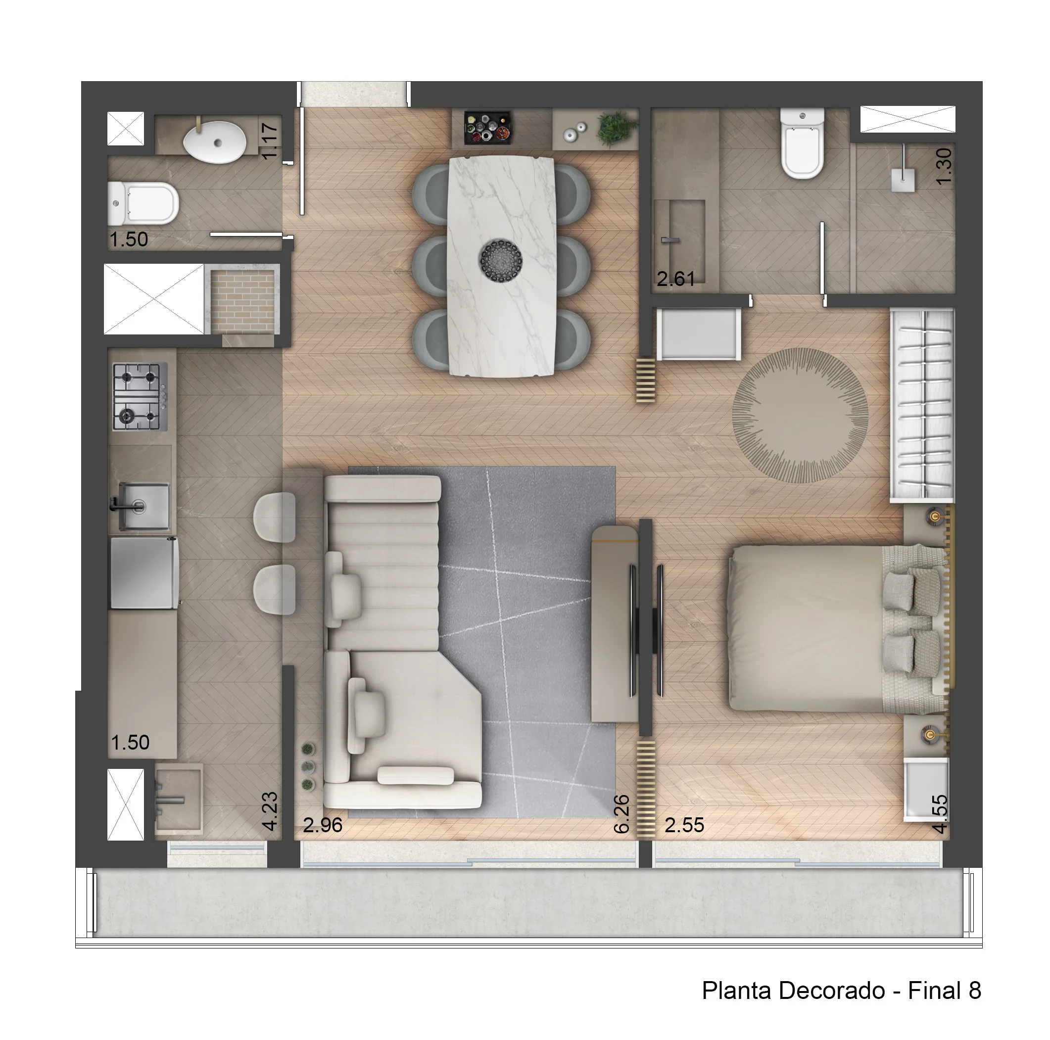 1 dorm. | 55m²