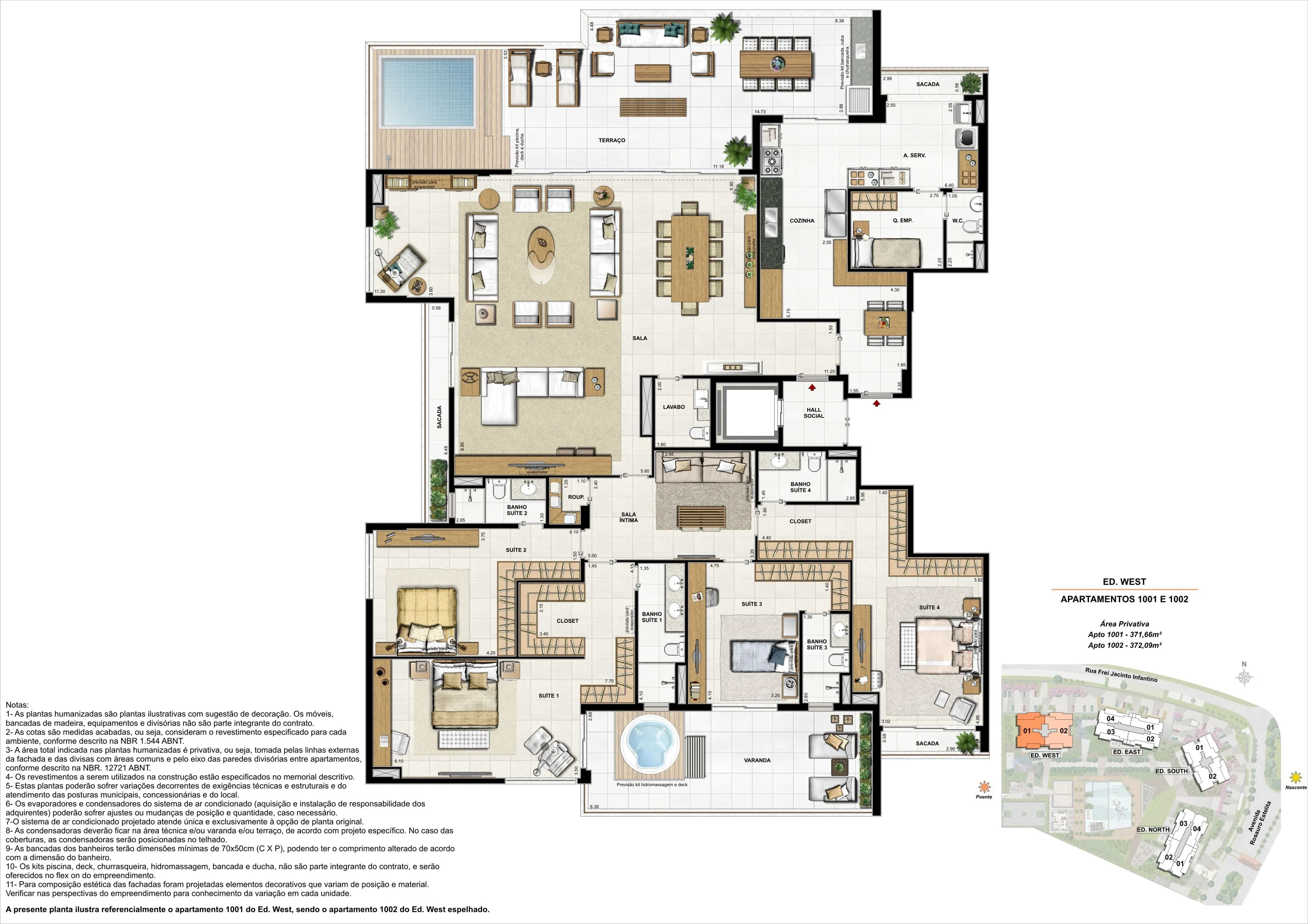 LATITUD - ED. WEST- COBERTURA 372m² - COLUNA 01 E 02