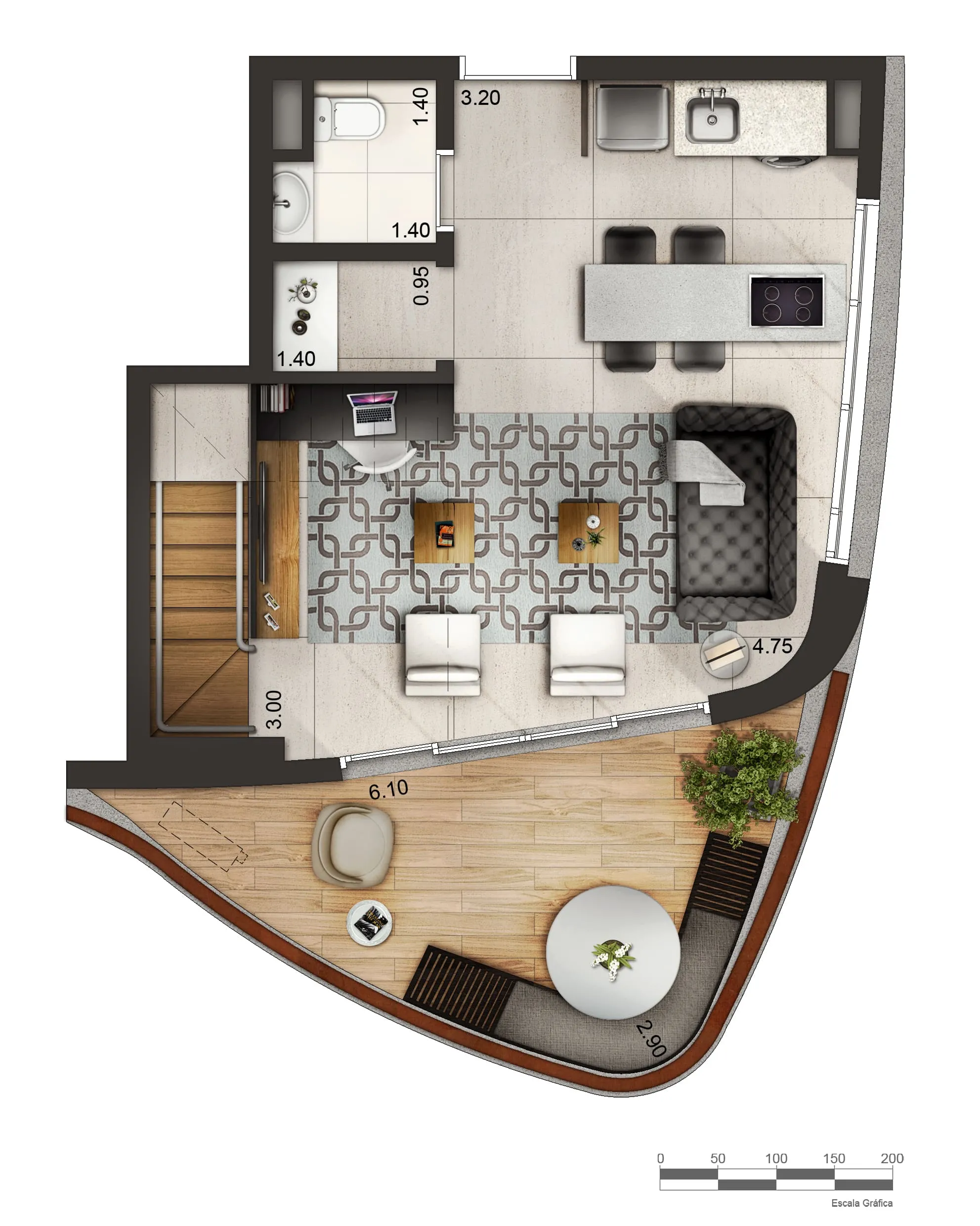 Apartamento Duplex | Inferior P2