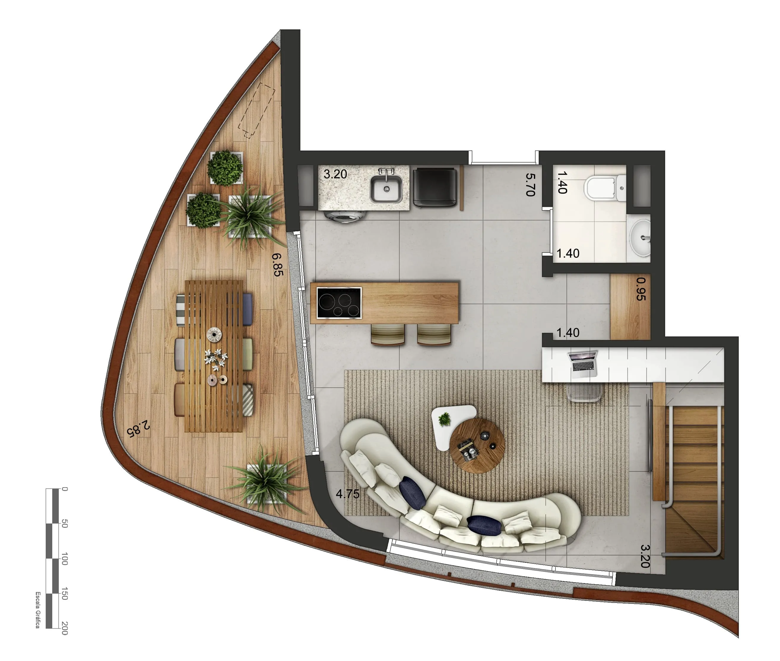 Apartamento Duplex Inferior | P2