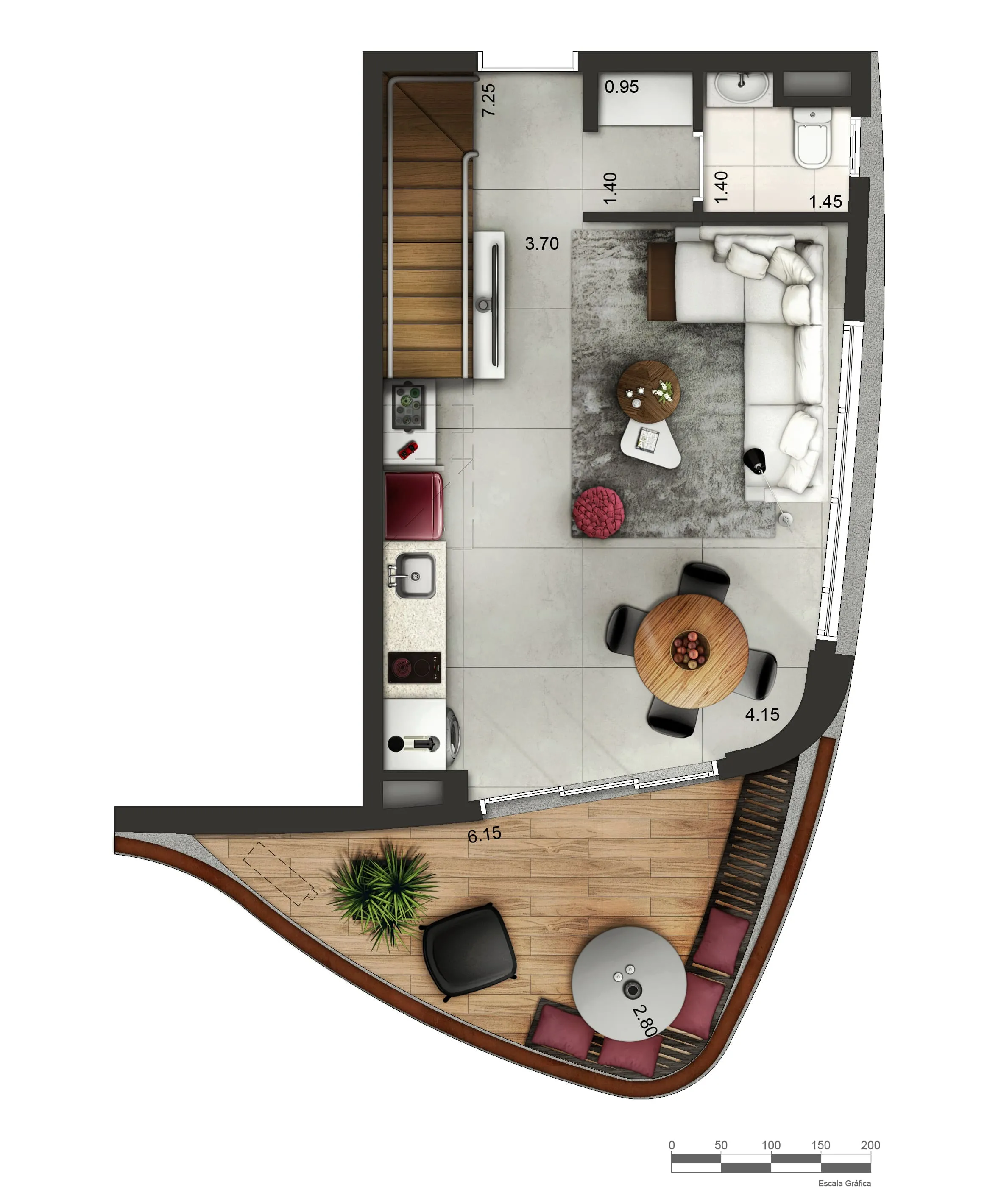 Apartamento Duplex Inferior | P2