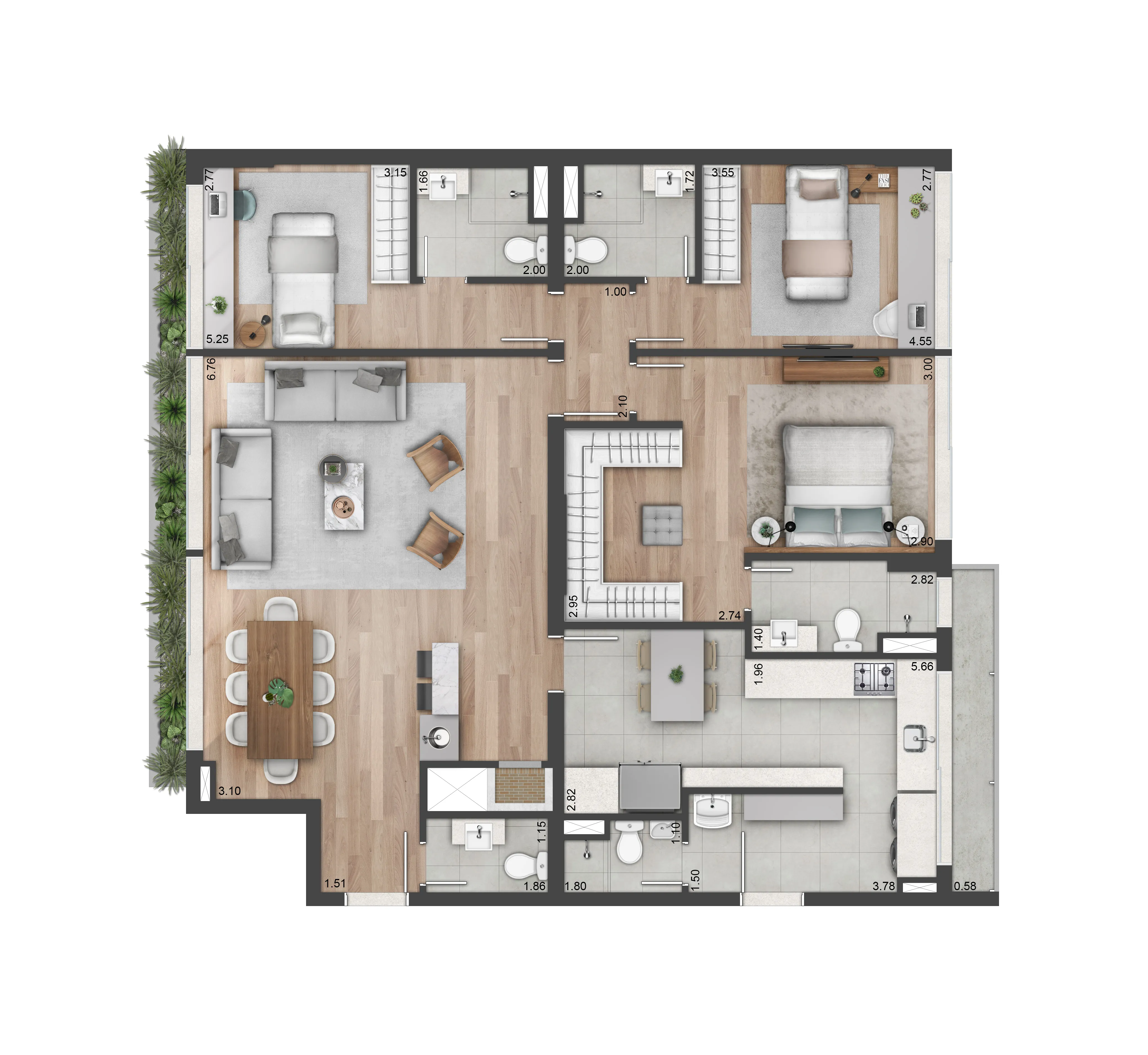 Planta 3 dorms. | 137m²