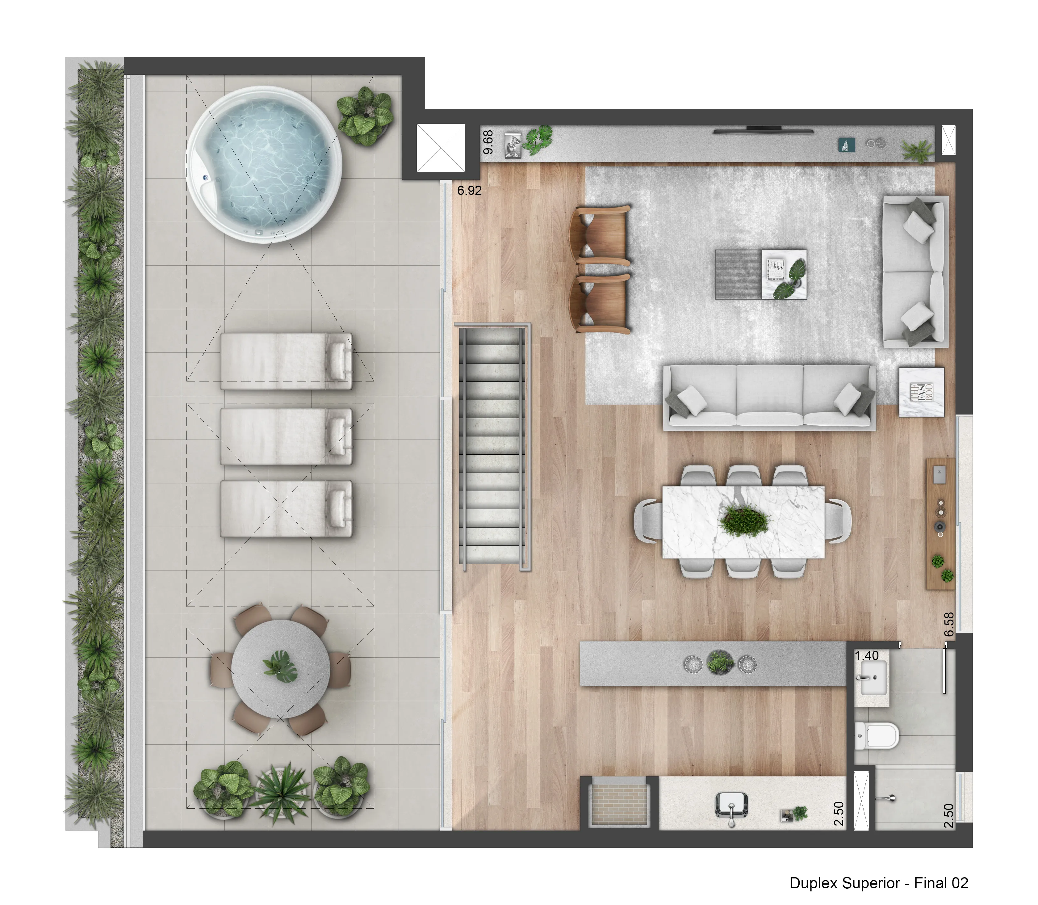 Planta Duplex - Piso Superior | 272m²