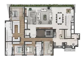 Planta 260m² | 3 suítes