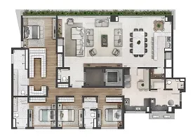 Planta 260m² | 4 suítes