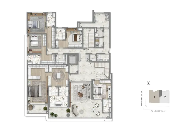 Duplex Inferior 645 m²  | 5 Suítes 
