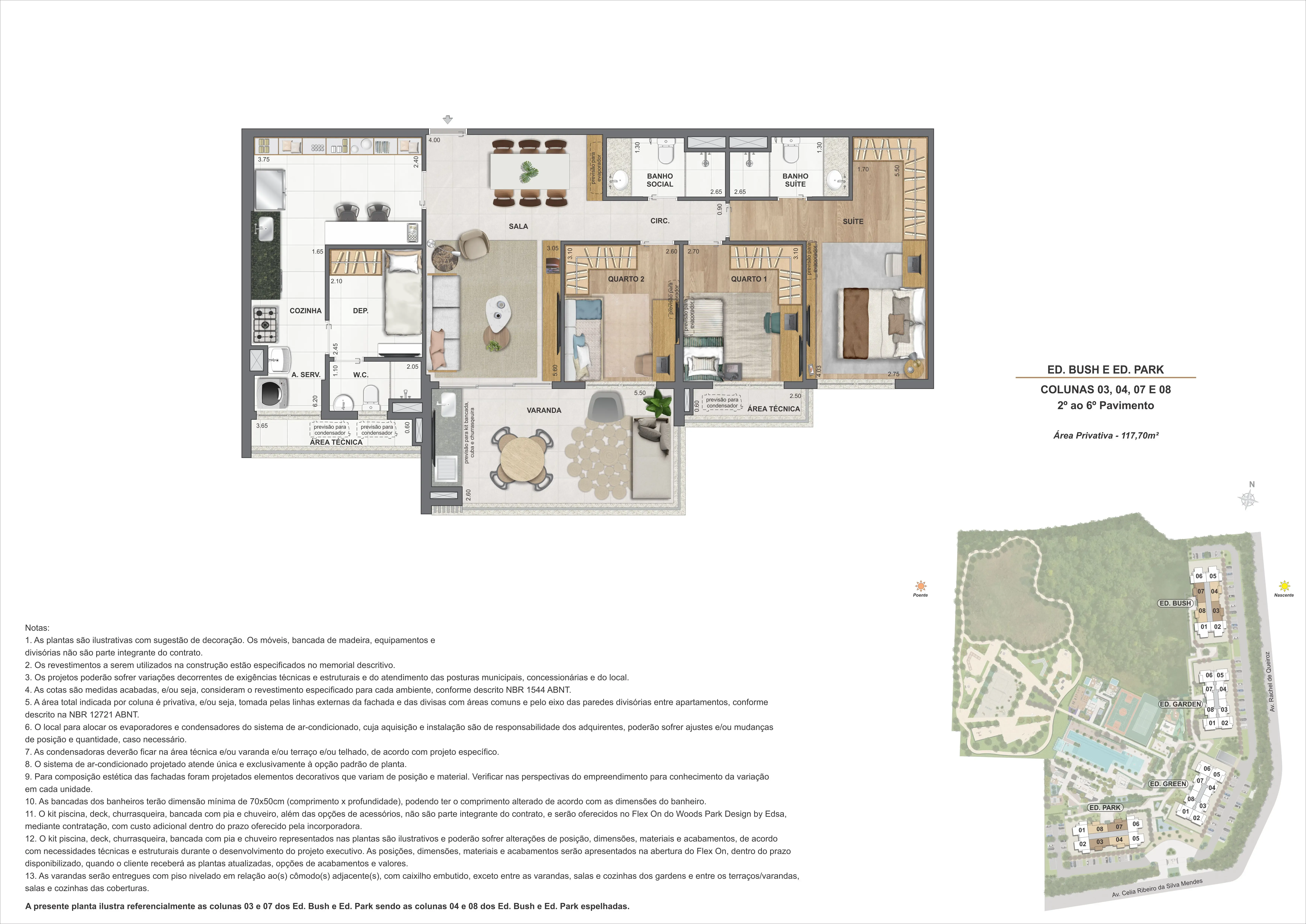 Apartamentos - Ed. Bush e Ed. Park - Colunas 03, 04, 07 e 08