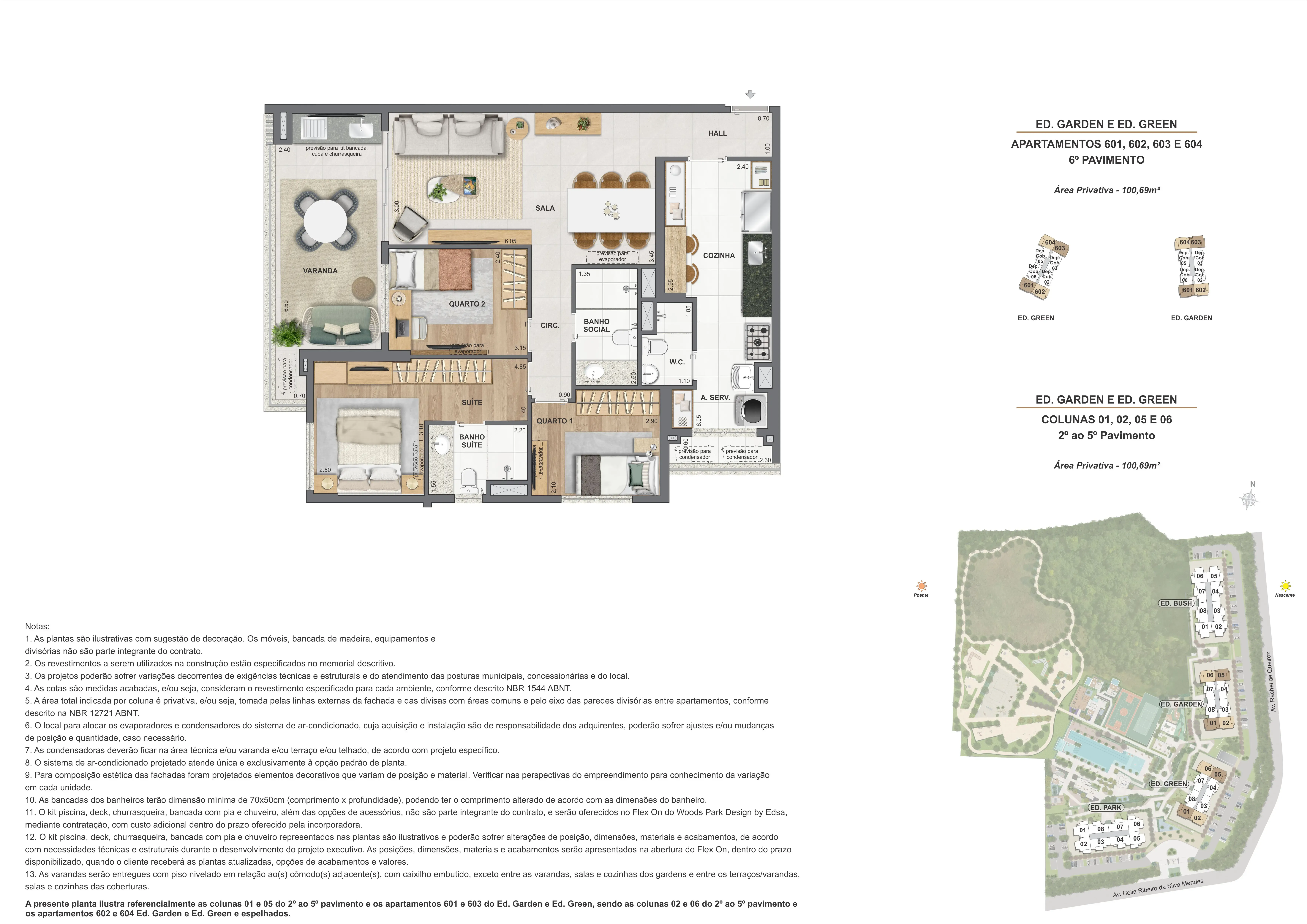 Apartamentos - Ed. Garden E Green - Colunas 01, 02, 05 e 06